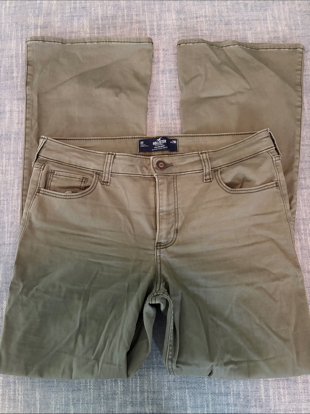 Hollister Olive Green Boot Cut Jeans